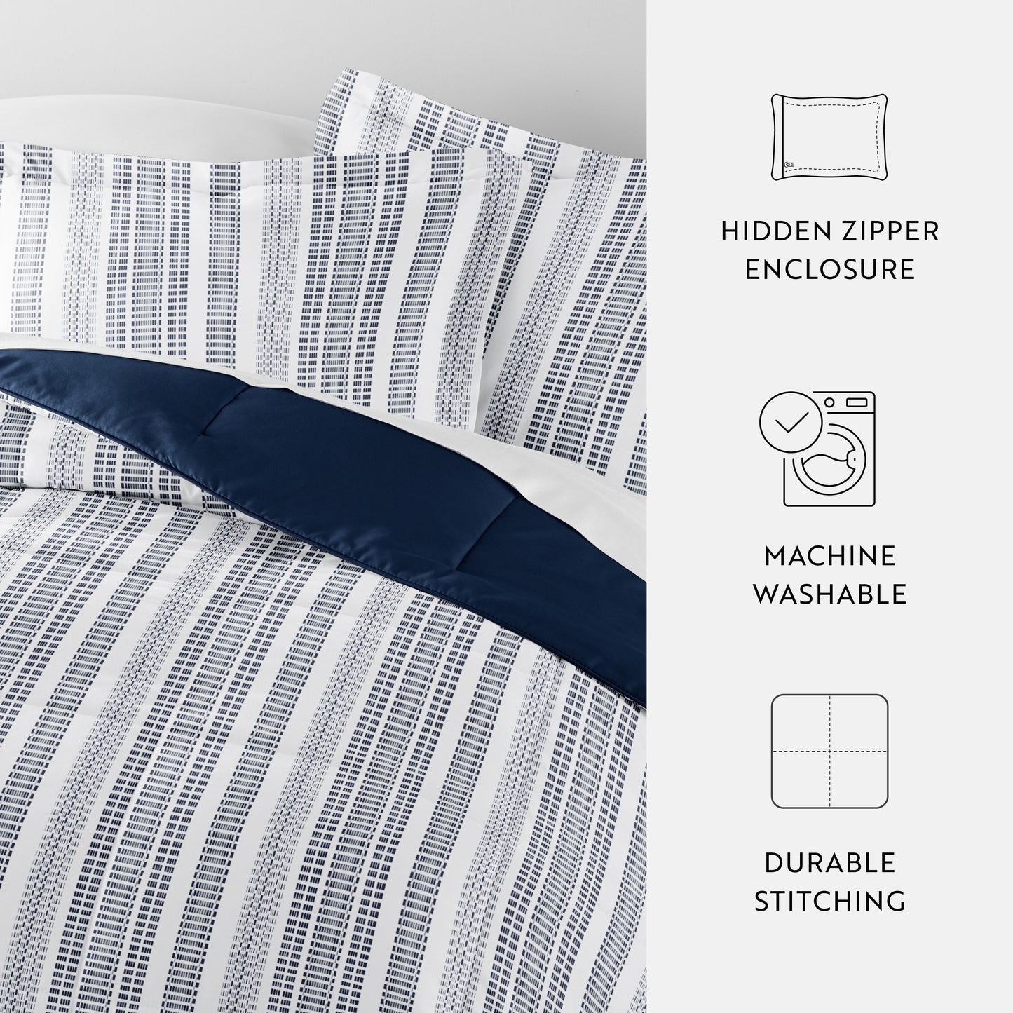 Farmhouse Dreams Reversible Patterned Down-Alternative Comforter Set