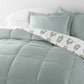 Folk Leaves Reversible Patterned Down-Alternative Comforter Set