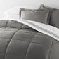 Stitched Stripe Reversible Patterned Down-Alternative Comforter Set