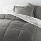 Textured Stripe Reversible Patterned Down-Alternative Comforter Set