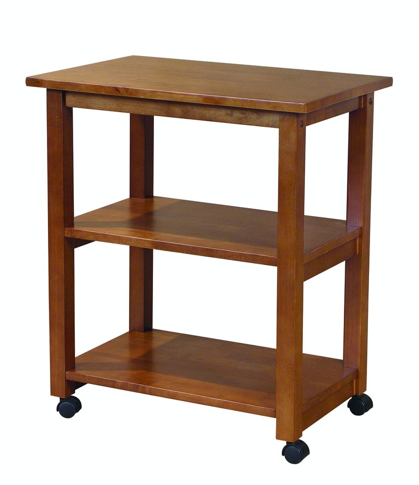 Home Accents - Microwave Cart on Wheels in Oak