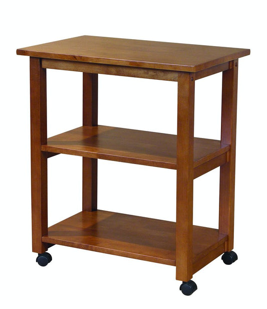Home Accents - Microwave Cart on Wheels in Oak