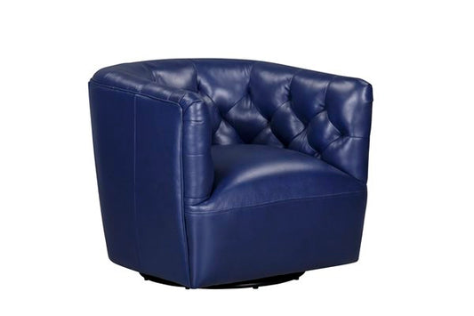 Leather Italia - Mira Swivel Chair in Blue