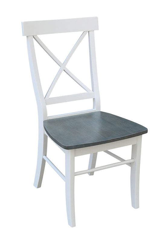 Dining Essentials - X-Back Chair in Heather Gray & White (Set of 2)