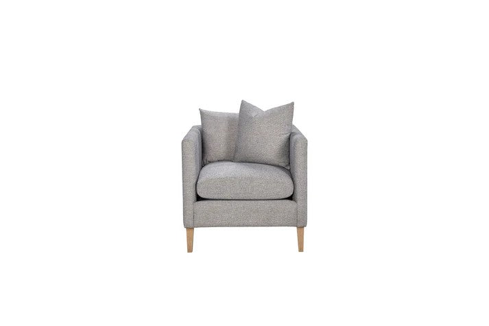 Pleasant Hill - Smoke Accent Chair & Ottoman on Leg with Pillow