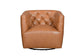 Leather Italia - Mira Swivel Chair in Carmel Saddle
