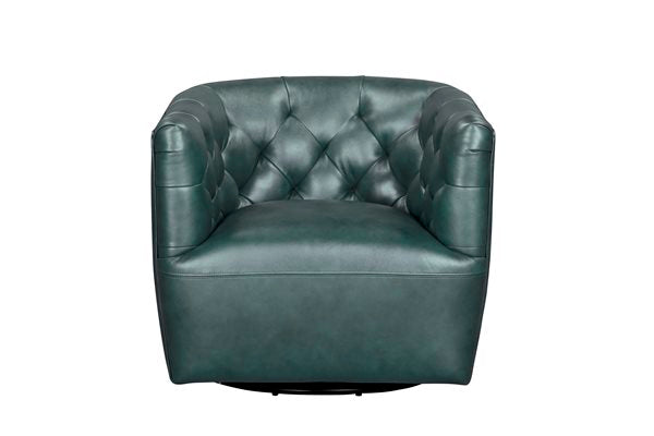 Leather Italia - Mira Swivel Chair in Forest Green