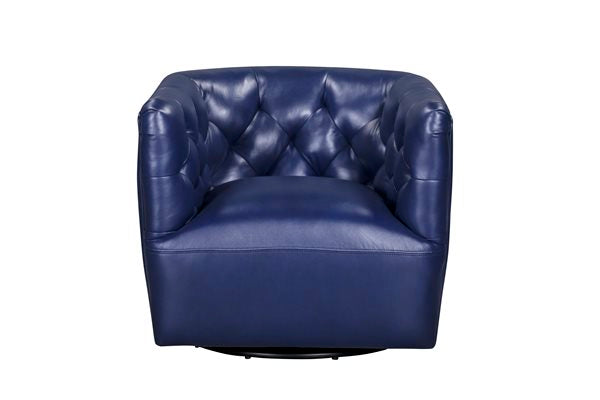Leather Italia - Mira Swivel Chair in Blue