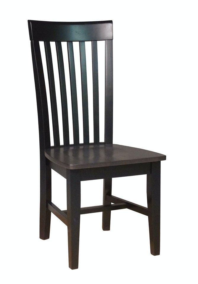 Cosmopolitan - Tall Mission Chair in Coal & Black (Set of 2)