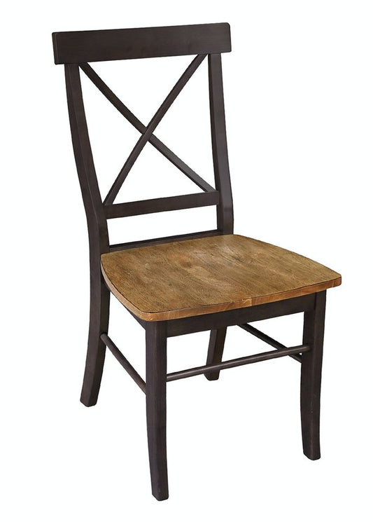 Dining Essentials - X-Back Chair in Hickory & Coal (Set of 2)