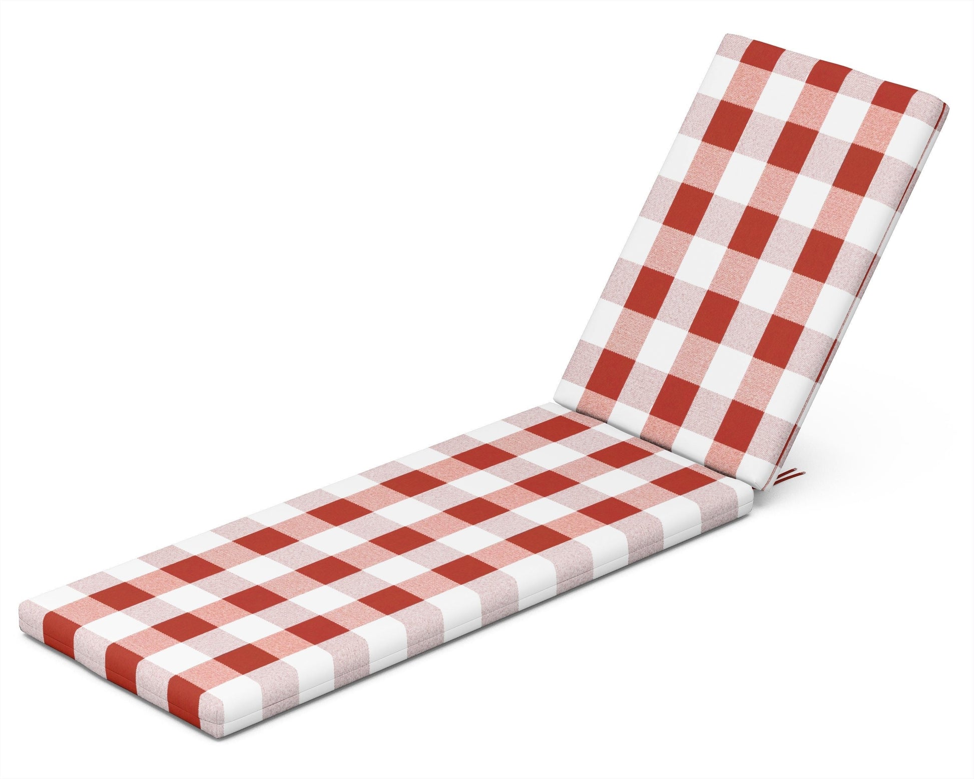 POLYWOOD Chaise Seat/Back Pad — Buffalo Plaid Crimson