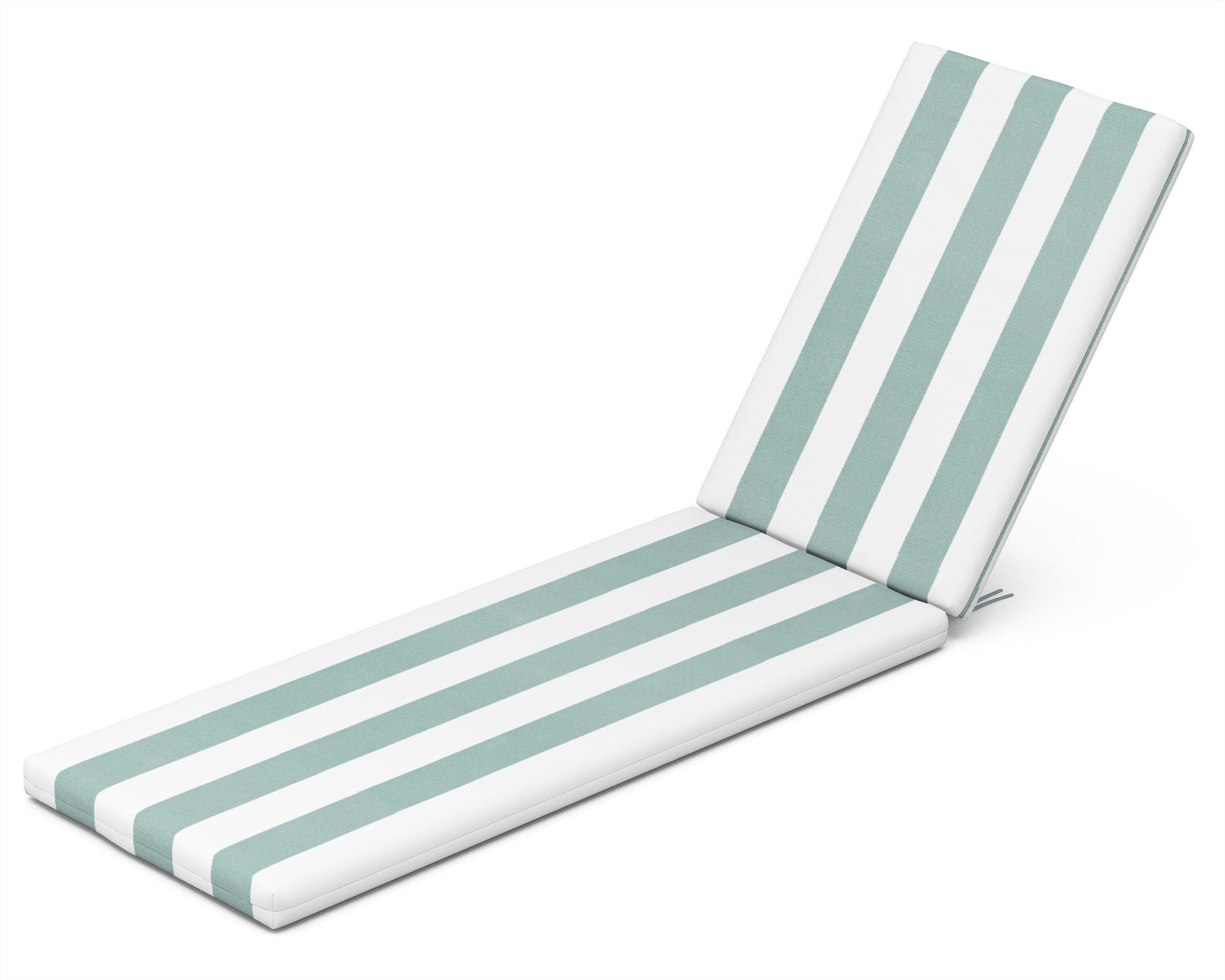 POLYWOOD Chaise Seat/Back Pad — Cabana Stripe Glacier Spa