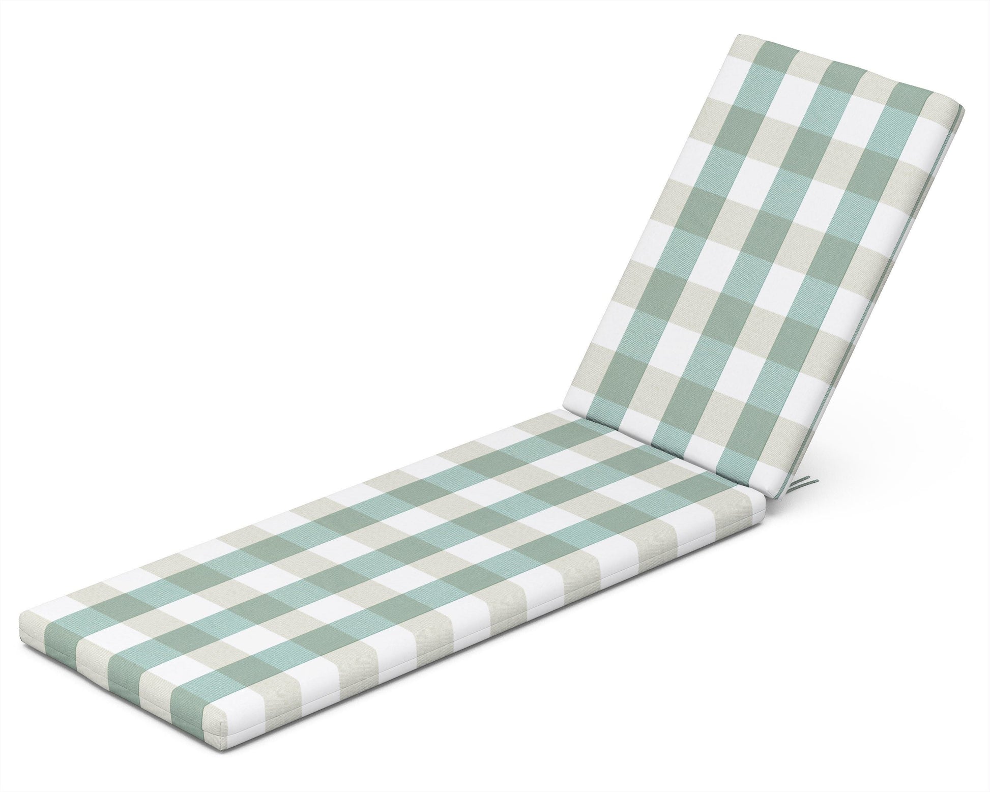 POLYWOOD Chaise Seat/Back Pad — Buffalo Plaid Glacier Spa