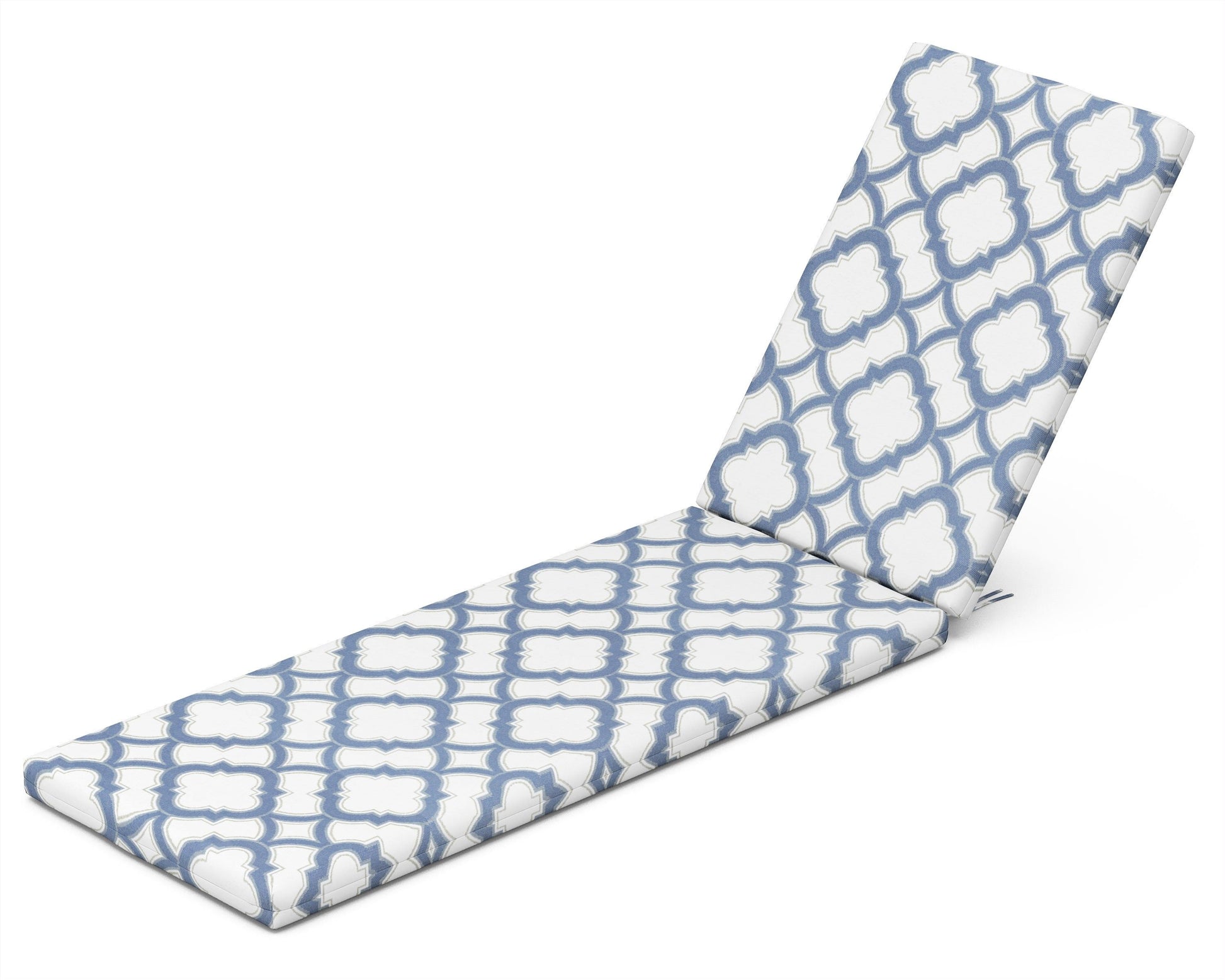 POLYWOOD Chaise Seat/Back Pad — Trellis Sky Blue