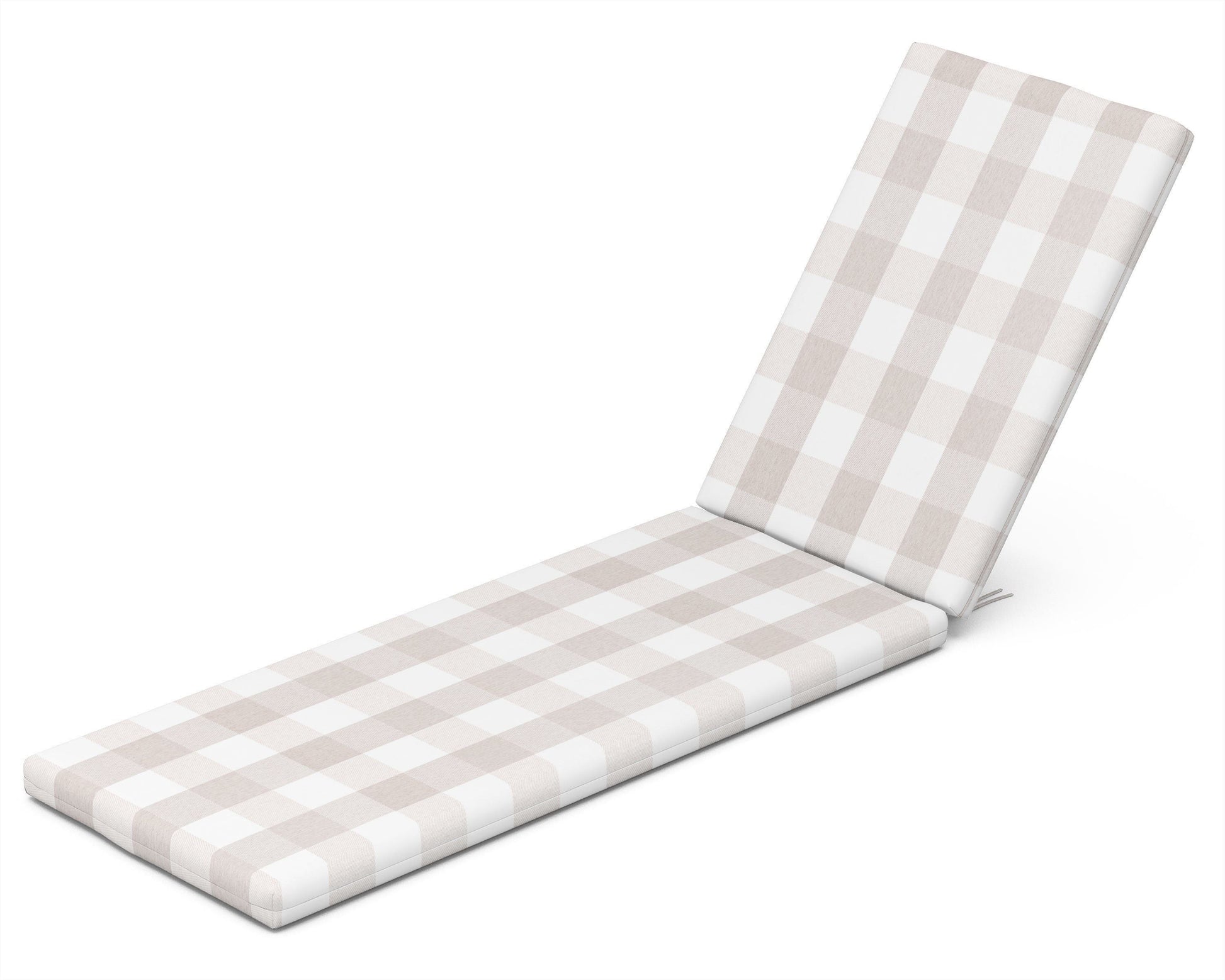 POLYWOOD Chaise Seat/Back Pad — Buffalo Plaid Dune Burlap