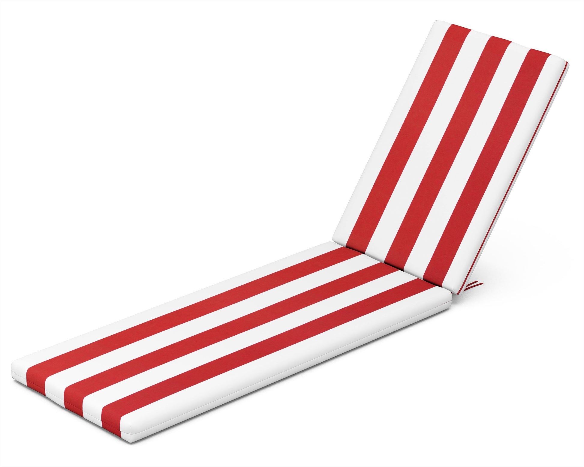 POLYWOOD Chaise Seat/Back Pad — Cabana Stripe Crimson