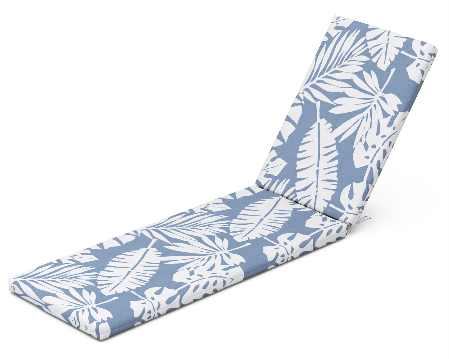 POLYWOOD Chaise Seat/Back Pad — Leaf Sky Blue