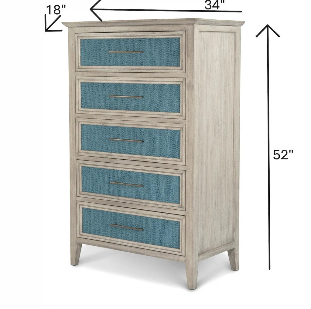 Sea Winds - Ocean Isles 5 Drawer Woven Chest