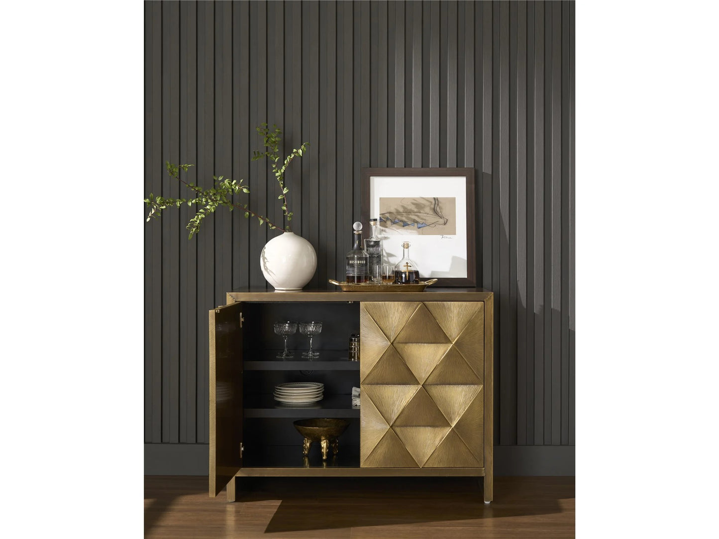 Universal - Sable & Desert-Modern Origami Hall Chest