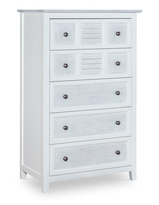 High Tide - 5 Drawer Chest in Chalk & White