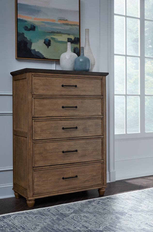 Vista - 5 Drawer Chest in Hickory & Coal