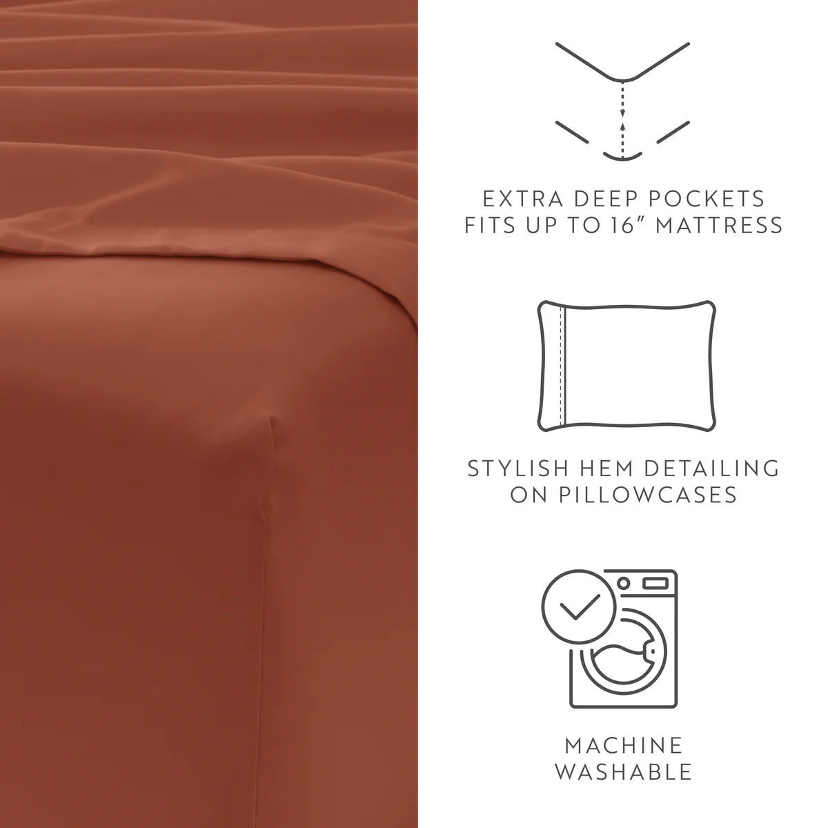 6-Piece Double Brushed Solid Sheet Set