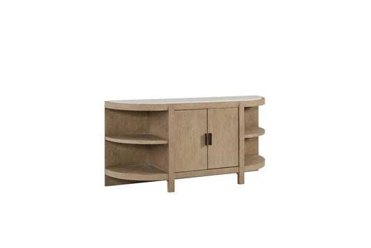 Trilogy - Toffee Curved 2 Door Console Table with Marble Top