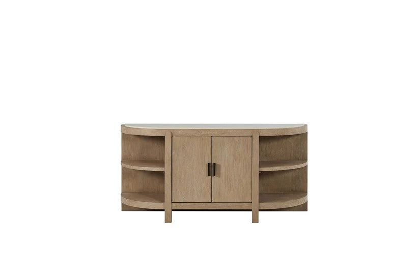 Trilogy - Toffee Curved 2 Door Console Table with Marble Top