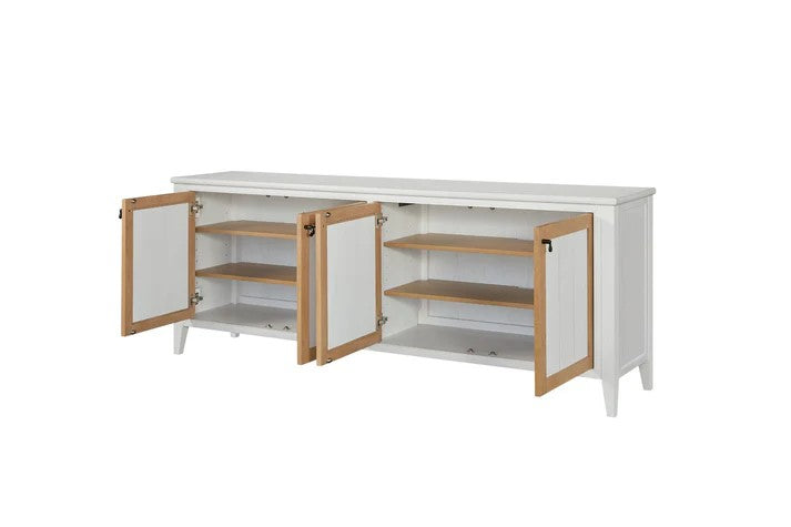 Pleasant Hill - Suede & Ivory 84" Console with Power Outlet