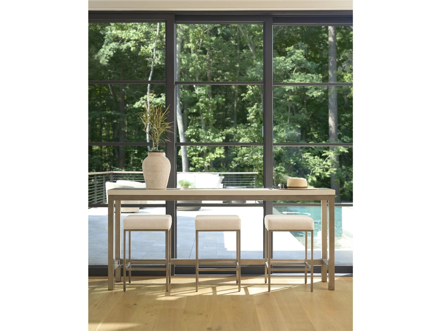 Universal - Oasis-Coastal Living Home Oasis Console with Stools