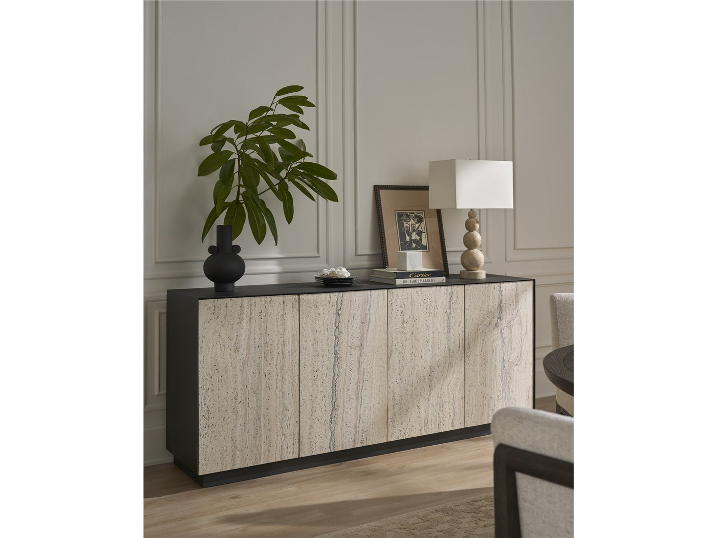 Universal - Sable & Desert-Modern Stone Credenza