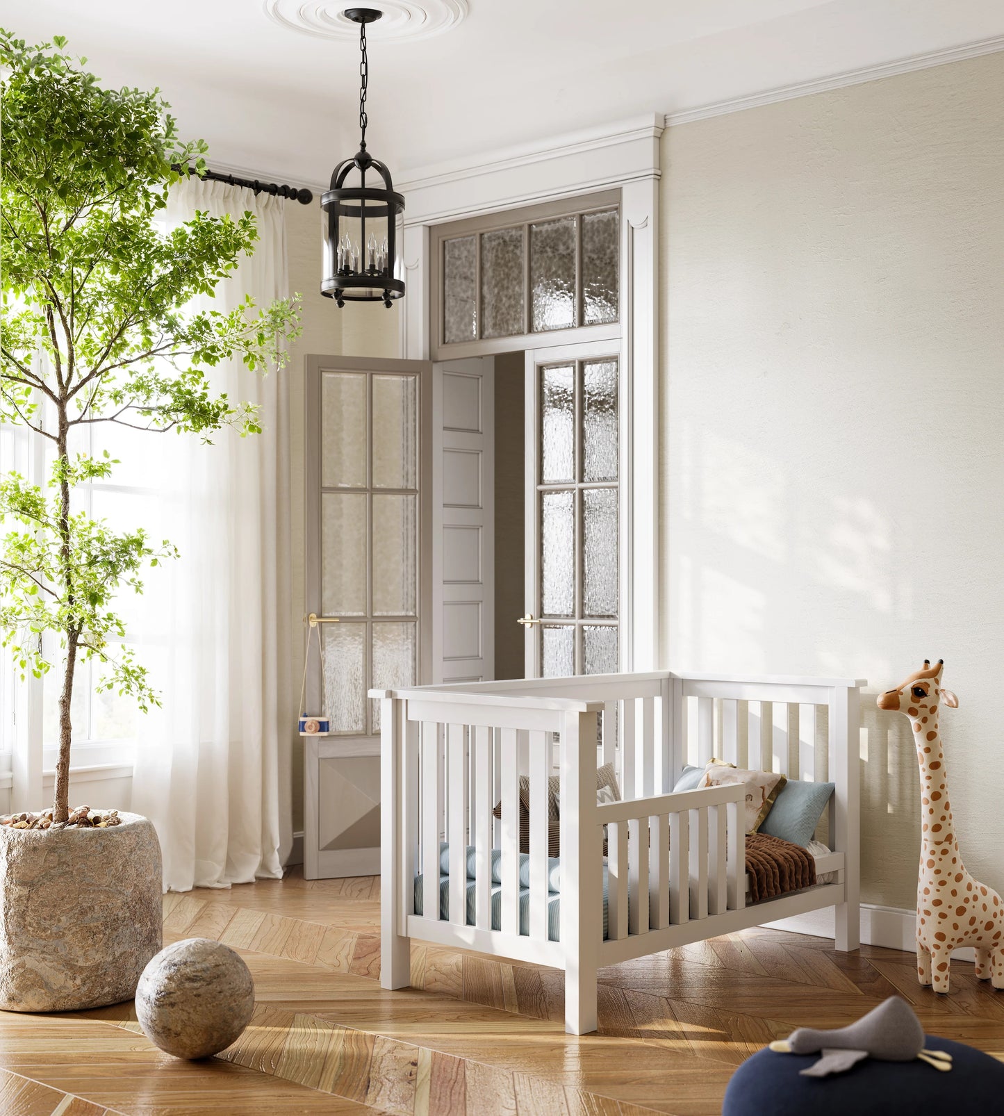 "Just White" Island 4-in-1 Convertible Crib