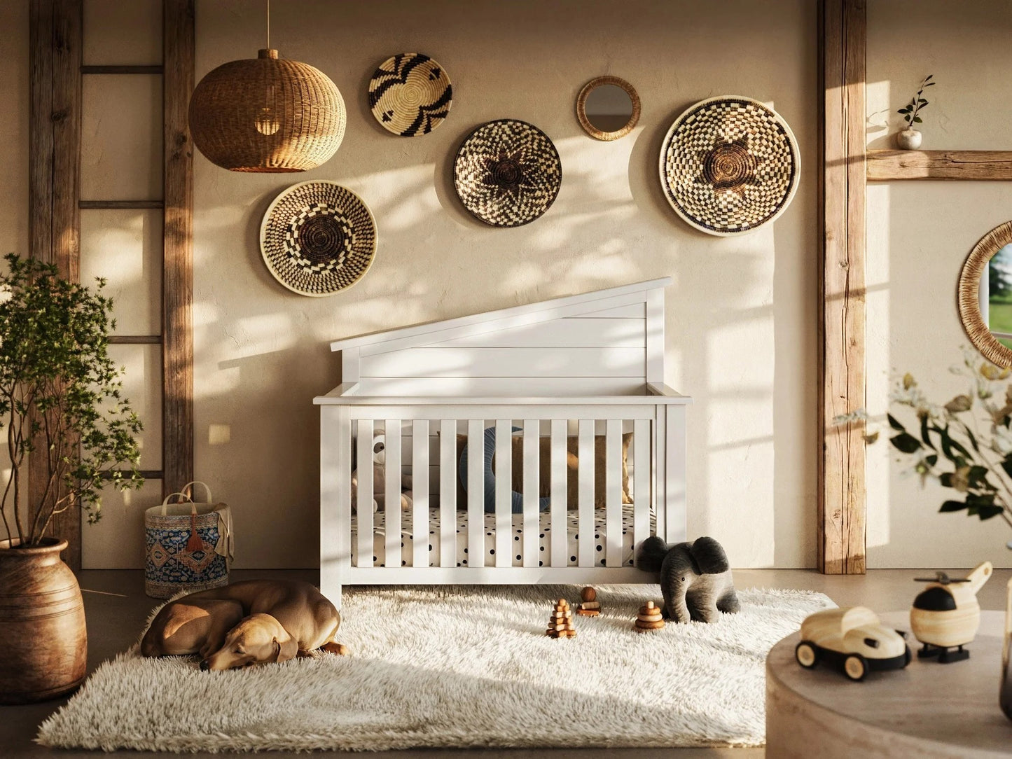 "Just White" Balanced Baby 4-in-1 Convertible Crib