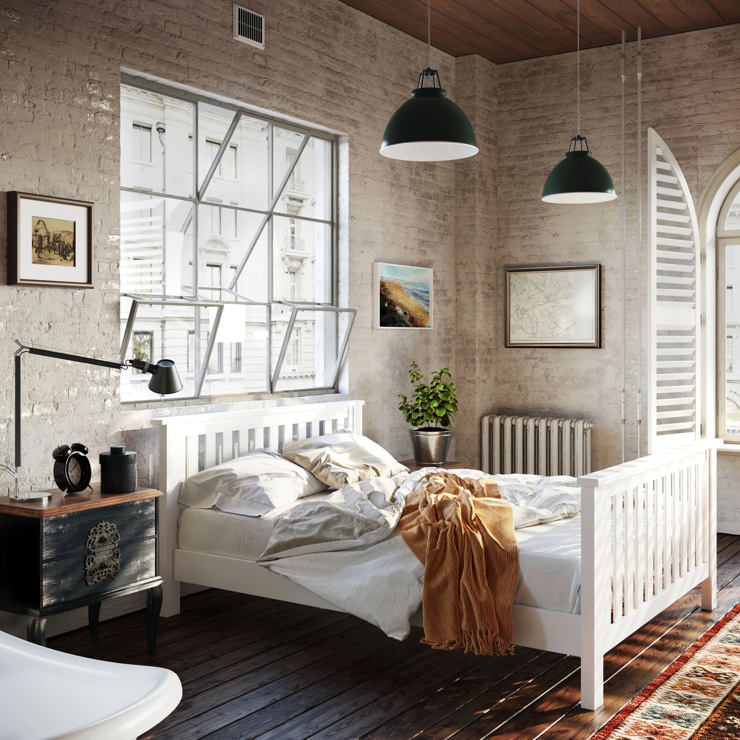 "Just White" Island 4-in-1 Convertible Crib