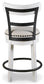 Valebeck Counter Height Upholstered Swivel Bar Stool with Contoured Back