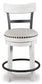 Valebeck Counter Height Upholstered Swivel Bar Stool with Contoured Back