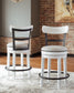 Valebeck Counter Height Upholstered Swivel Bar Stool with Contoured Back