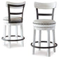 Valebeck Counter Height Upholstered Swivel Bar Stool with Contoured Back