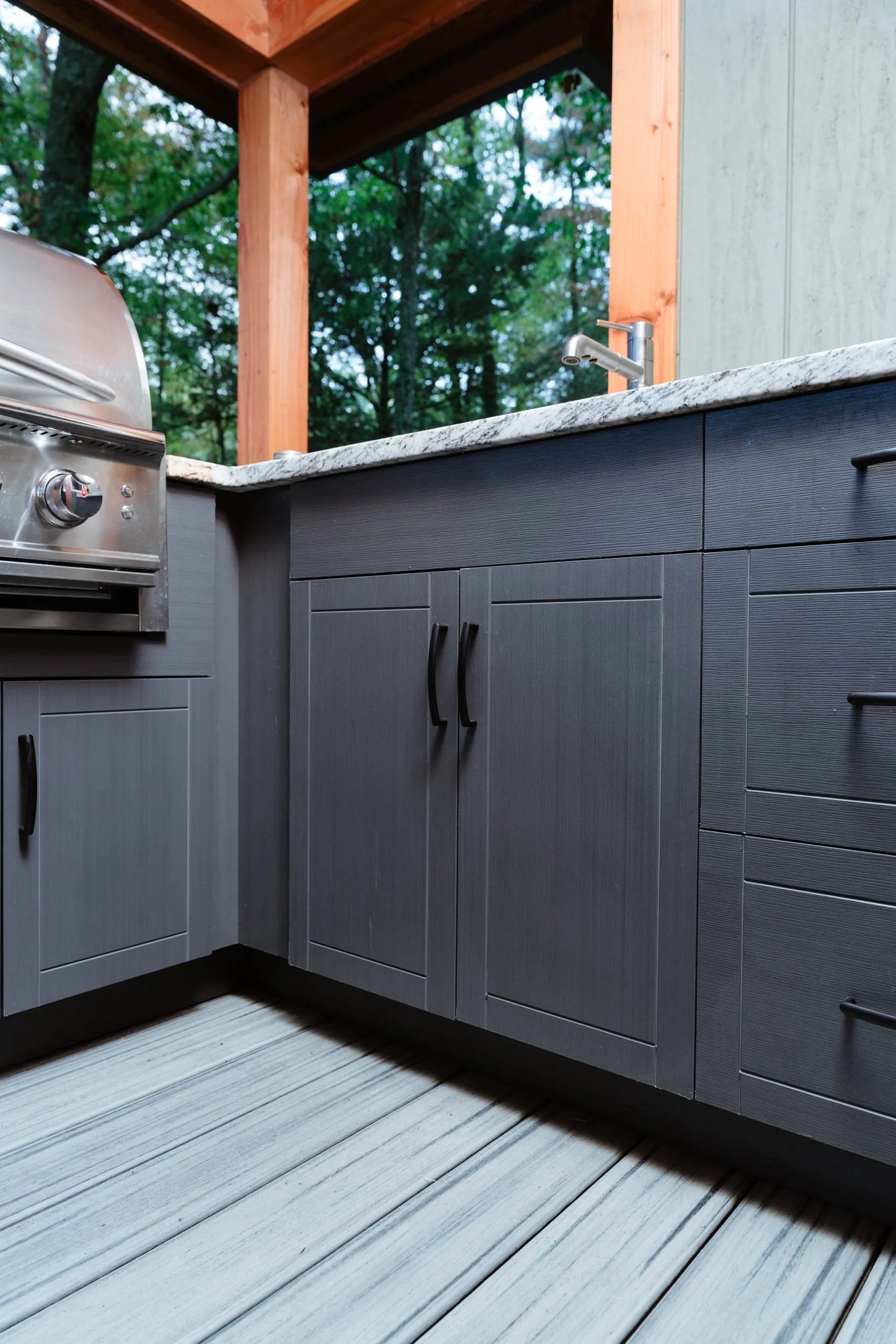 OPEN AIR OUTDOOR KITCHENS - STRAIGHT RUN (2 PREP AREAS WITH DRAWERS)