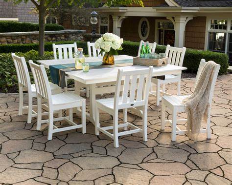 POLYWOOD Lakeside 9-Piece Farmhouse Trestle Dining Set FREE SHIPPING