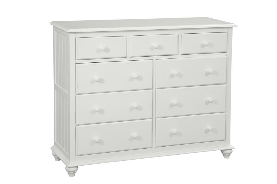Cottage - 9 Drawer Dresser in White
