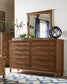 Farmhouse Chic - 6 Drawer Dresser & Mirror in Bourbon Oak