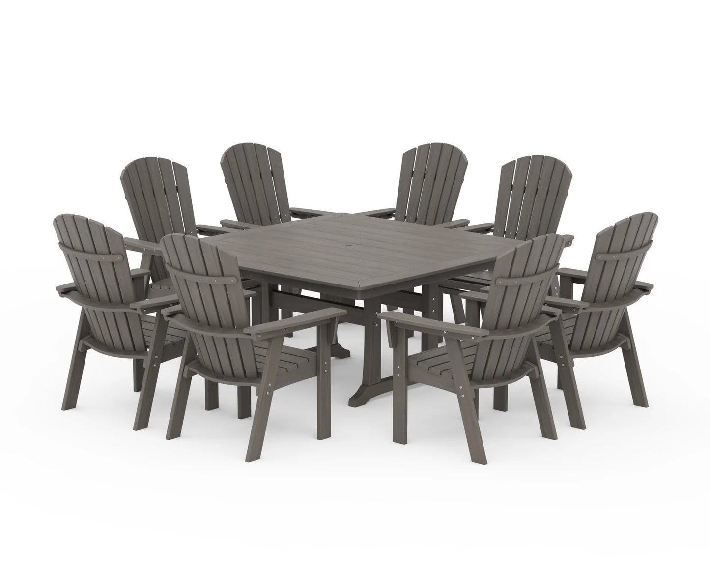 Polywood - Nautical Adirondack 9-Piece Trestle Dining Set - FREE SHIPPING