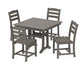 Polywood - La Casa Café 5-Piece Farmhouse Trestle Side Chair Dining Set - FREE SHIPPING
