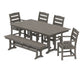 Polywood - Lakeside 6-Piece Farmhouse Dining Set with Bench - FREE SHIPPING