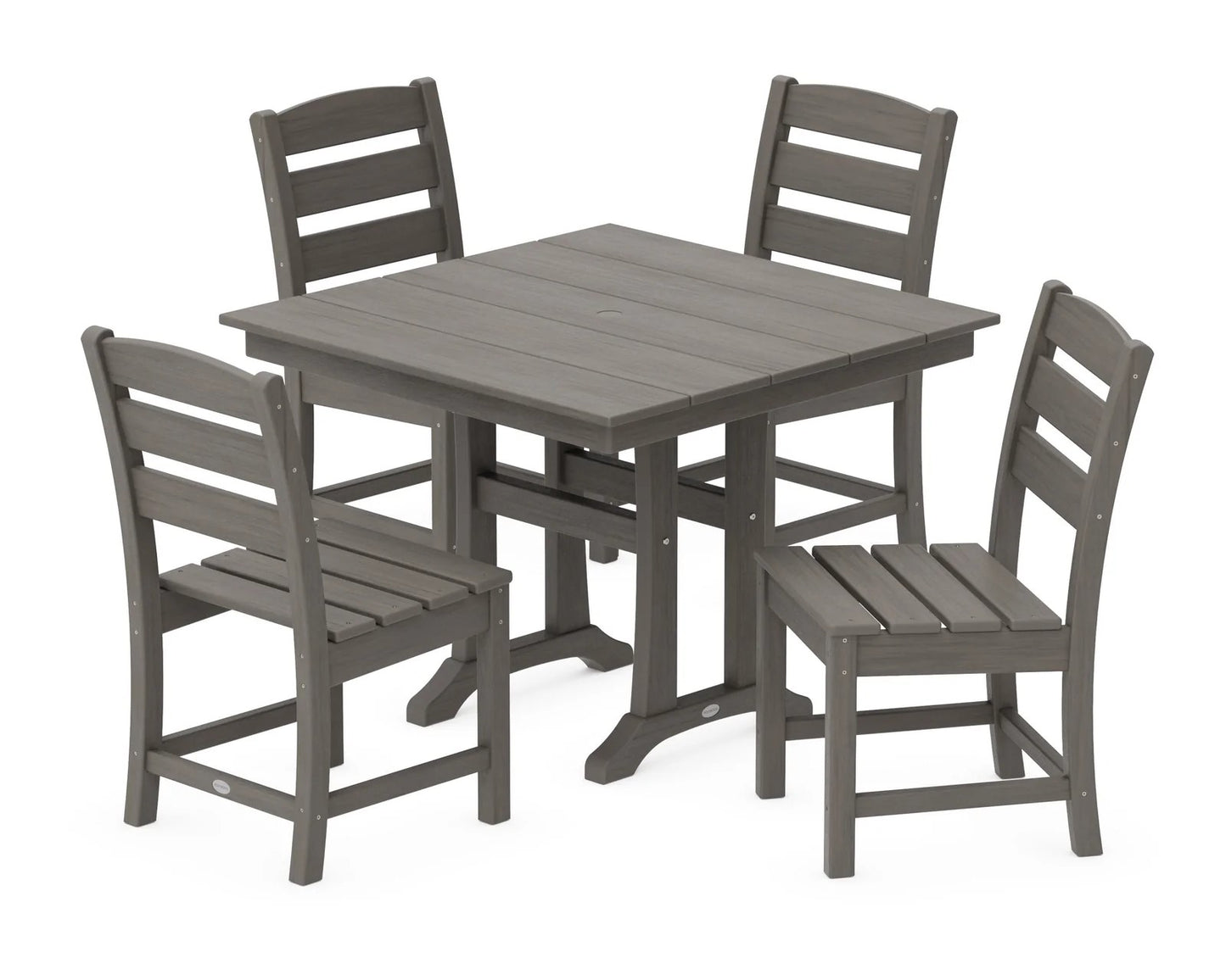 Polywood - Lakeside 5-Piece Farmhouse Trestle Side Chair Dining Set - FREE SHIPPING