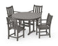 Polywood - Traditional Garden 5-Piece Round Farmhouse Dining Set - FREE SHIPPING