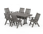 Polywood - Vineyard Folding Chair 7-Piece Farmhouse Dining Set with Trestle Legs - FREE SHIPPING
