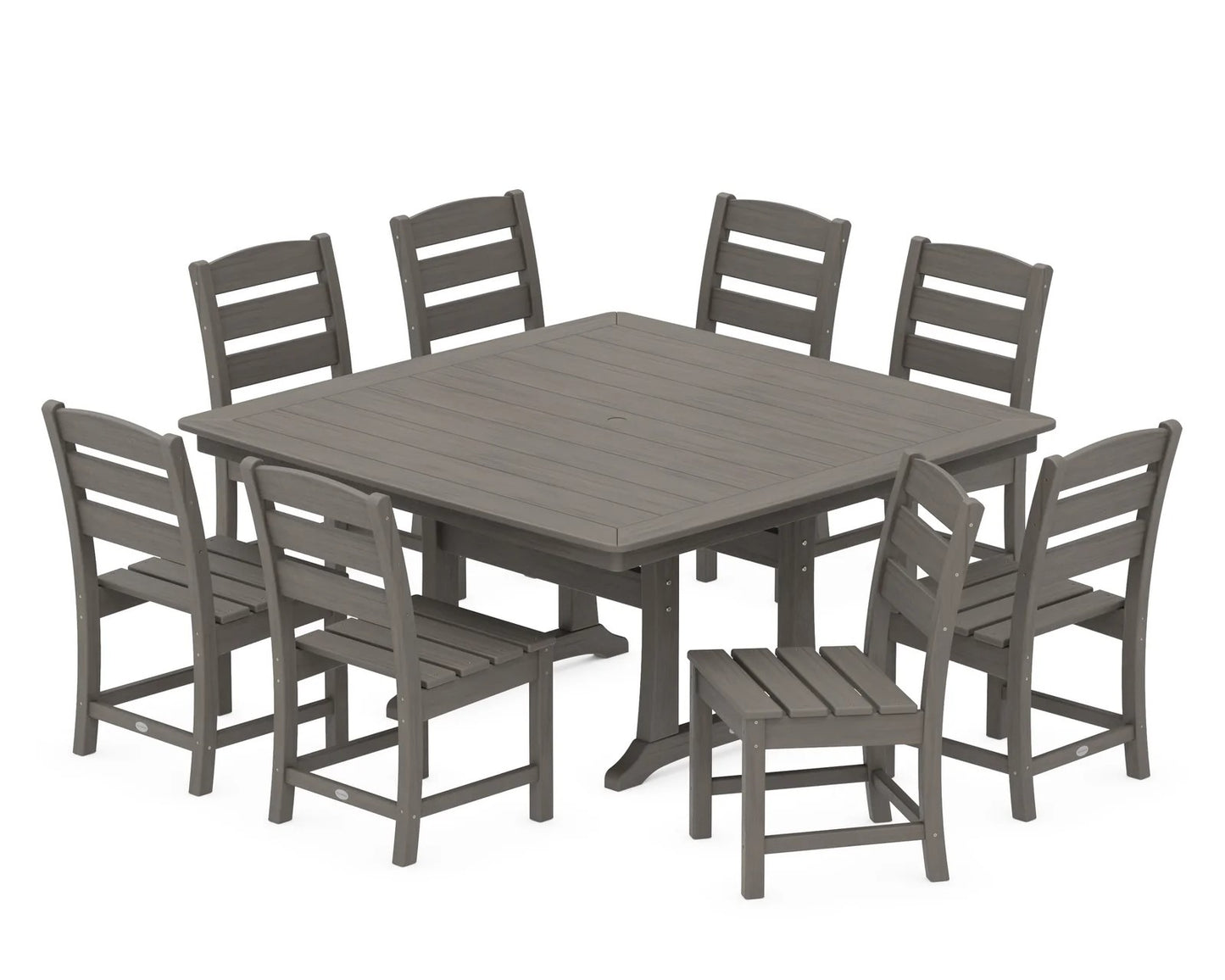 Polywood - Lakeside 9-Piece Nautical Trestle Dining Set - FREE SHIPPING