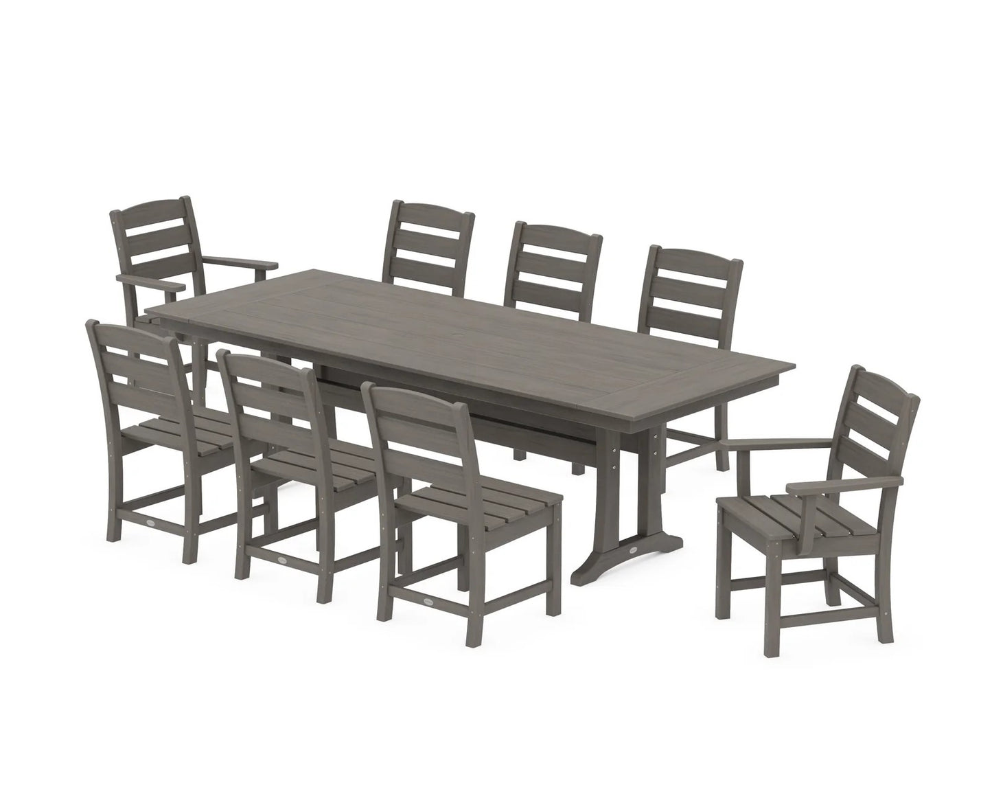 Polywood - Lakeside 9-Piece Farmhouse Dining Set with Trestle Legs - FREE SHIPPING